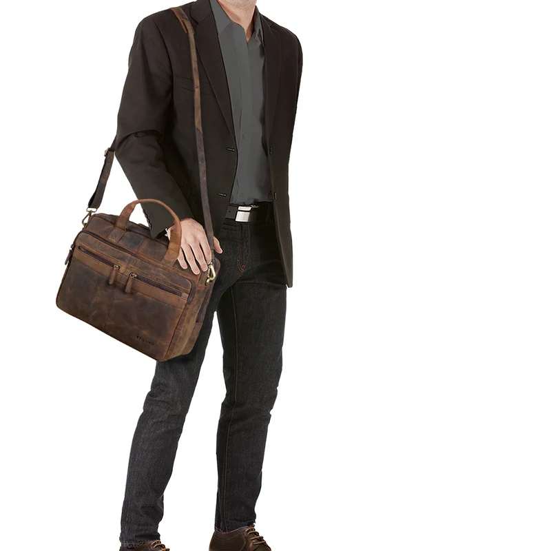 "Explorer" Lehrertasche Leder Herren Damen 10 Fächer