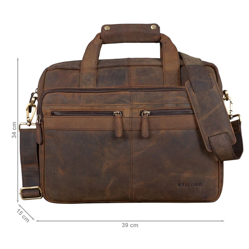 "Explorer" Lehrertasche Leder Herren Damen 10 Fächer