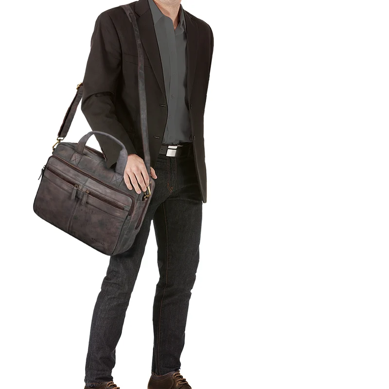 "Explorer" Lehrertasche Leder Herren Damen 10 Fächer