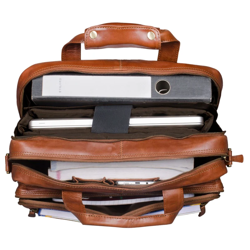"Explorer" Lehrertasche Leder Herren Damen 10 Fächer