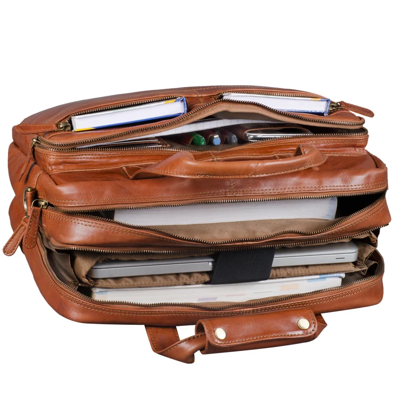 "Explorer" Lehrertasche Leder Herren Damen 10 Fächer