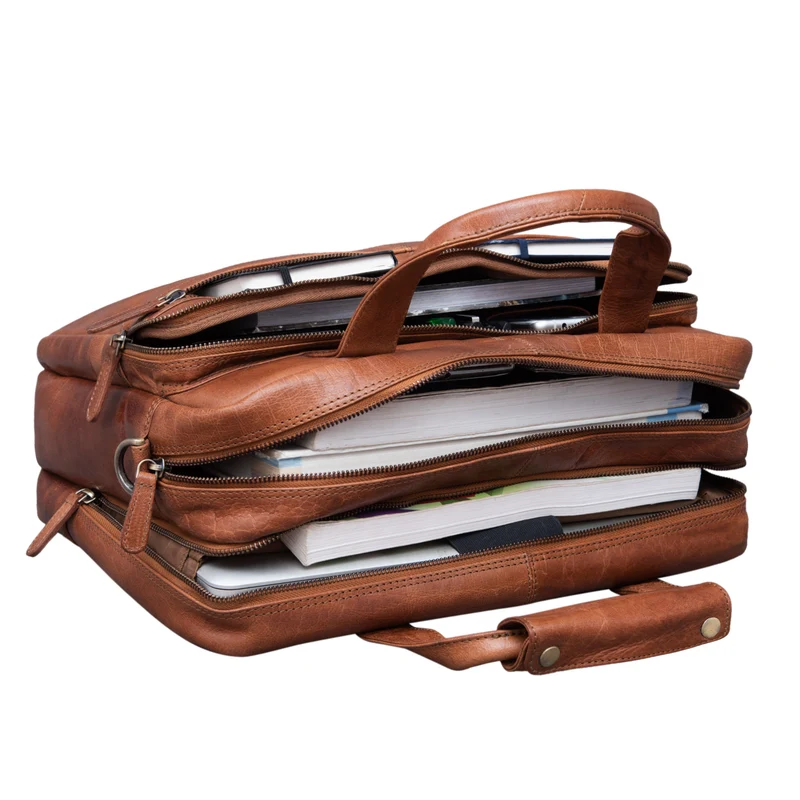 "Explorer" Lehrertasche Leder Herren Damen 10 Fächer