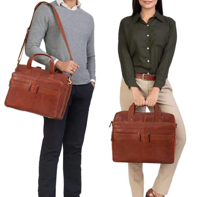 "Explorer" Lehrertasche Leder Herren Damen 10 Fächer
