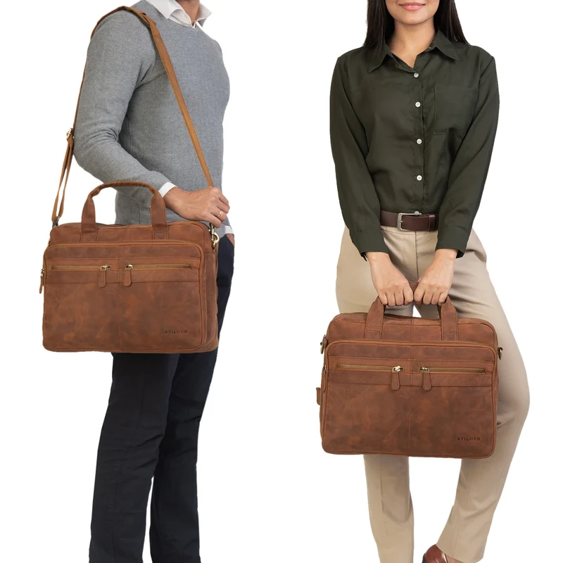 "Explorer" Lehrertasche Leder Herren Damen 10 Fächer