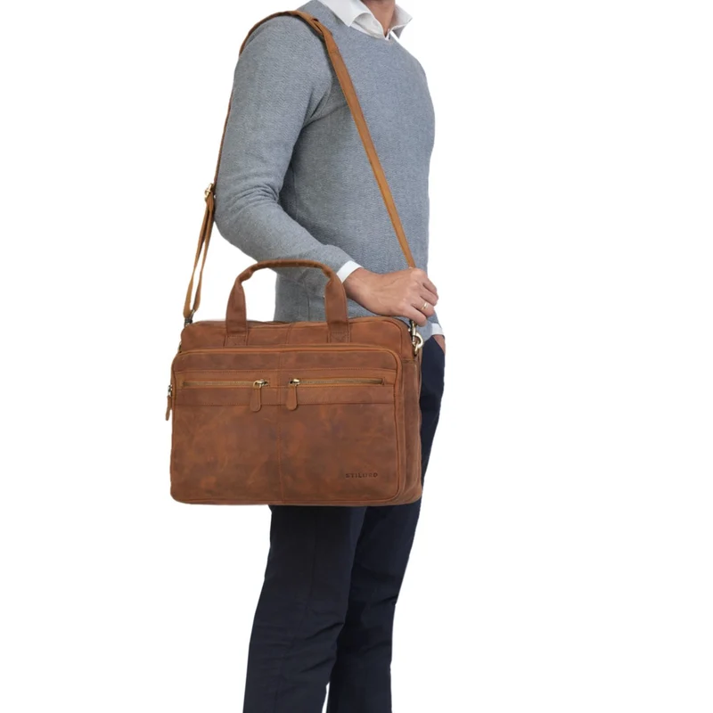 "Explorer" Lehrertasche Leder Herren Damen 10 Fächer