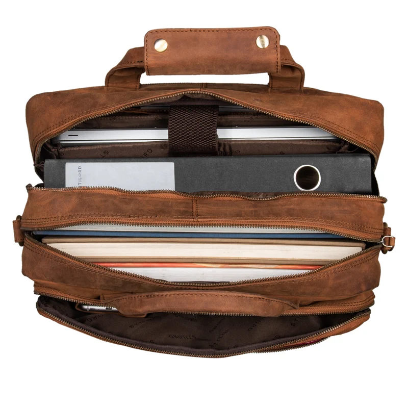 "Explorer" Lehrertasche Leder Herren Damen 10 Fächer