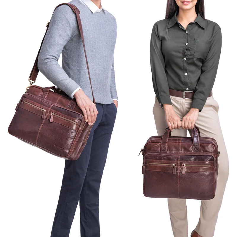 "Explorer" Lehrertasche Leder Herren Damen 10 Fächer