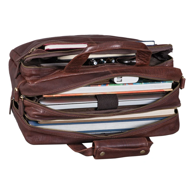 "Explorer" Lehrertasche Leder Herren Damen 10 Fächer