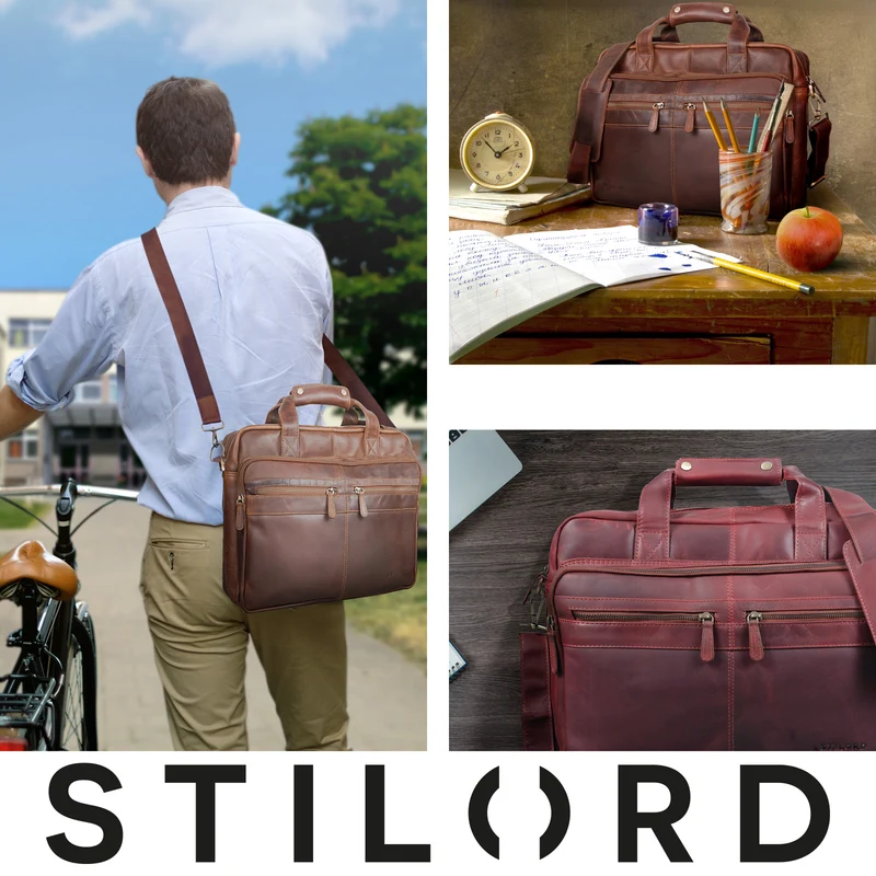 "Explorer" Lehrertasche Leder Herren Damen 10 Fächer
