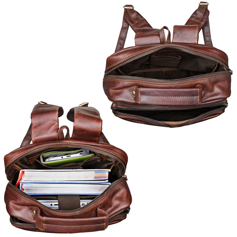 "Toni" Vintage Leder Rucksack groß