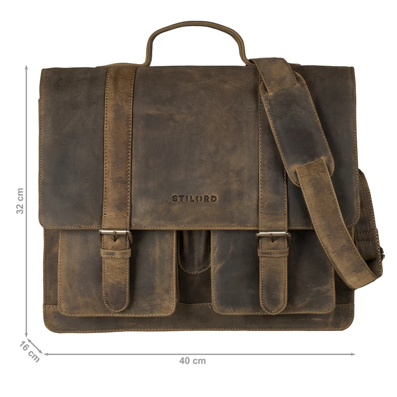 "Marius" Klassische Lehrertasche Leder