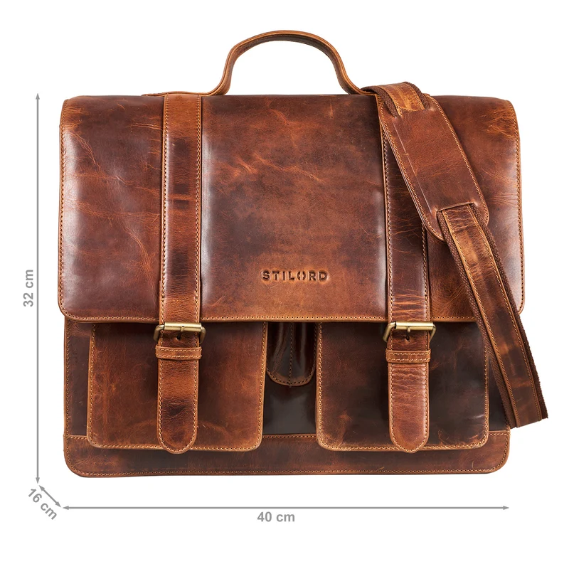 "Marius" Klassische Lehrertasche Leder