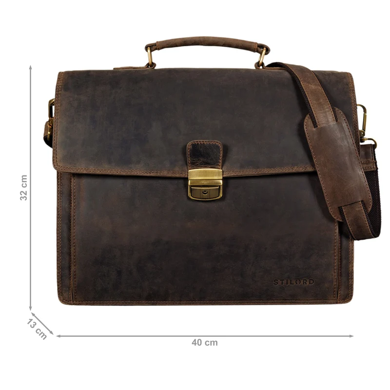 "Noel" Aktentasche Leder Herren Vintage