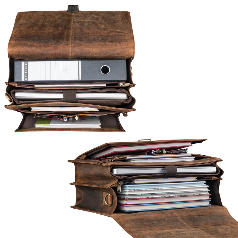 "Noel" Aktentasche Leder Herren Vintage