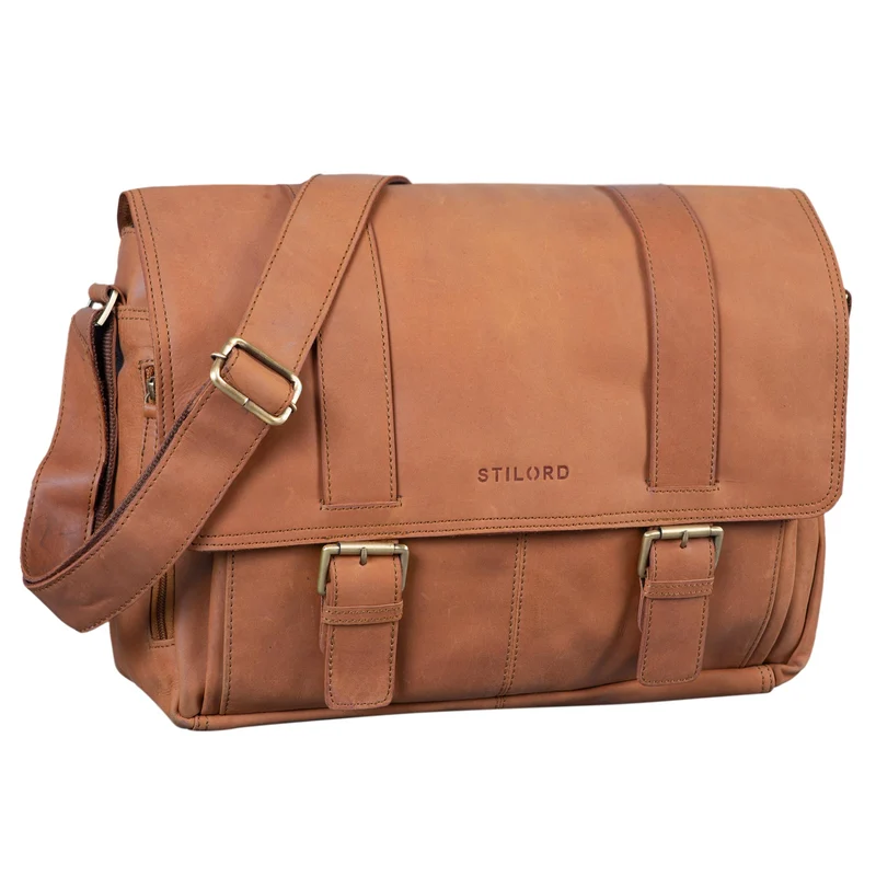 "Kai" Messenger Laptop-Tasche Leder