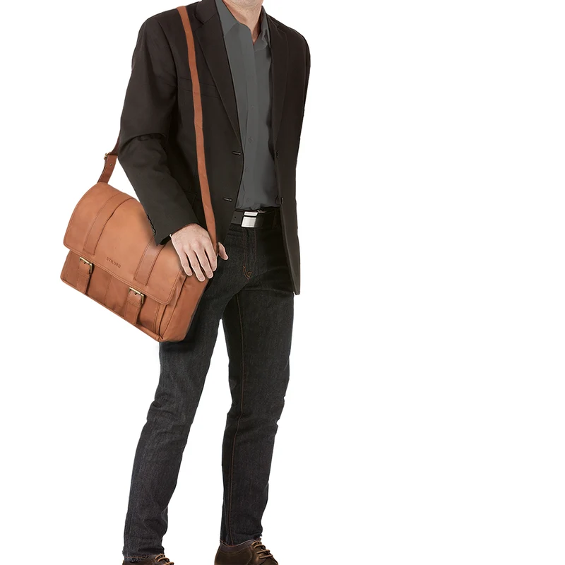 "Kai" Messenger Laptop-Tasche Leder