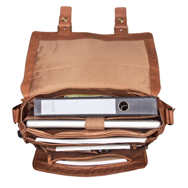"Kai" Messenger Laptop-Tasche Leder