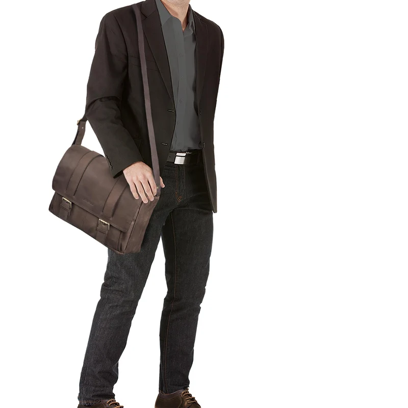 "Kai" Messenger Laptop-Tasche Leder