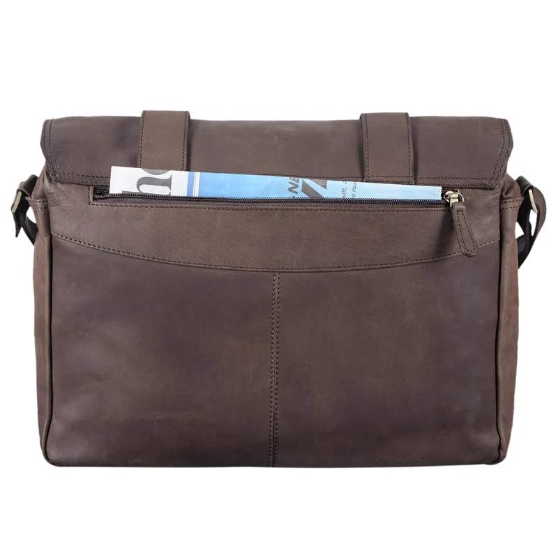 "Kai" Messenger Laptop-Tasche Leder