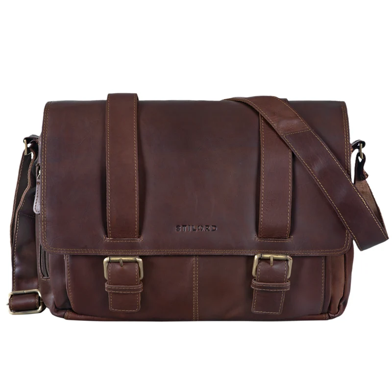 "Kai" Messenger Laptop-Tasche Leder