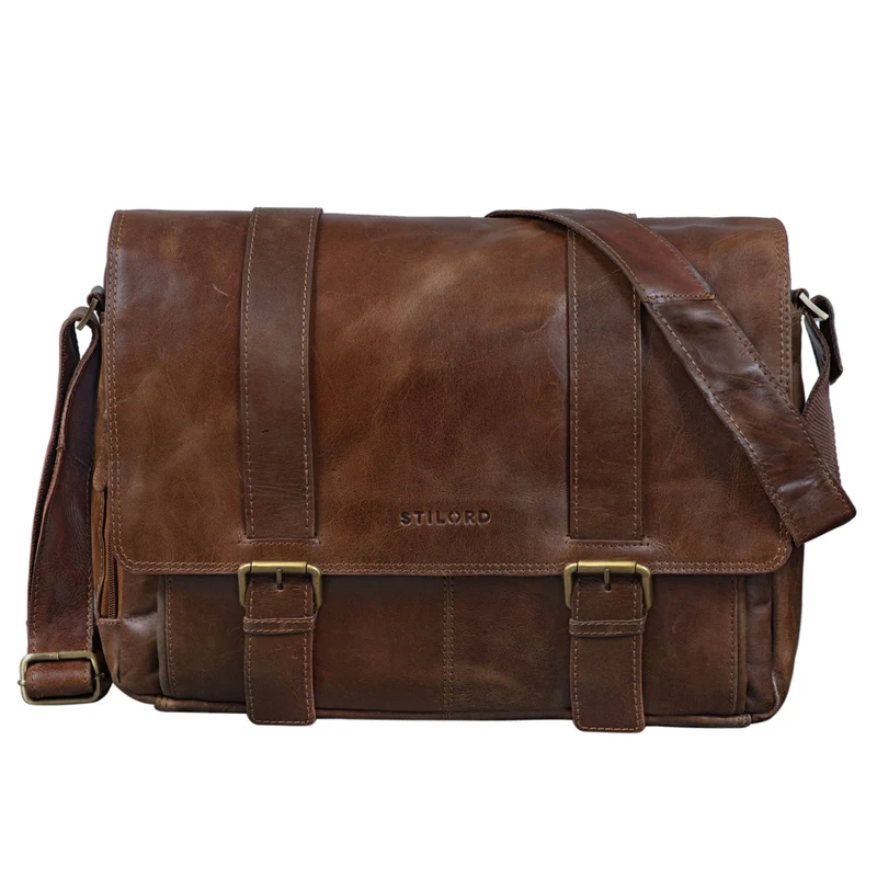 "Kai" Messenger Laptop-Tasche Leder