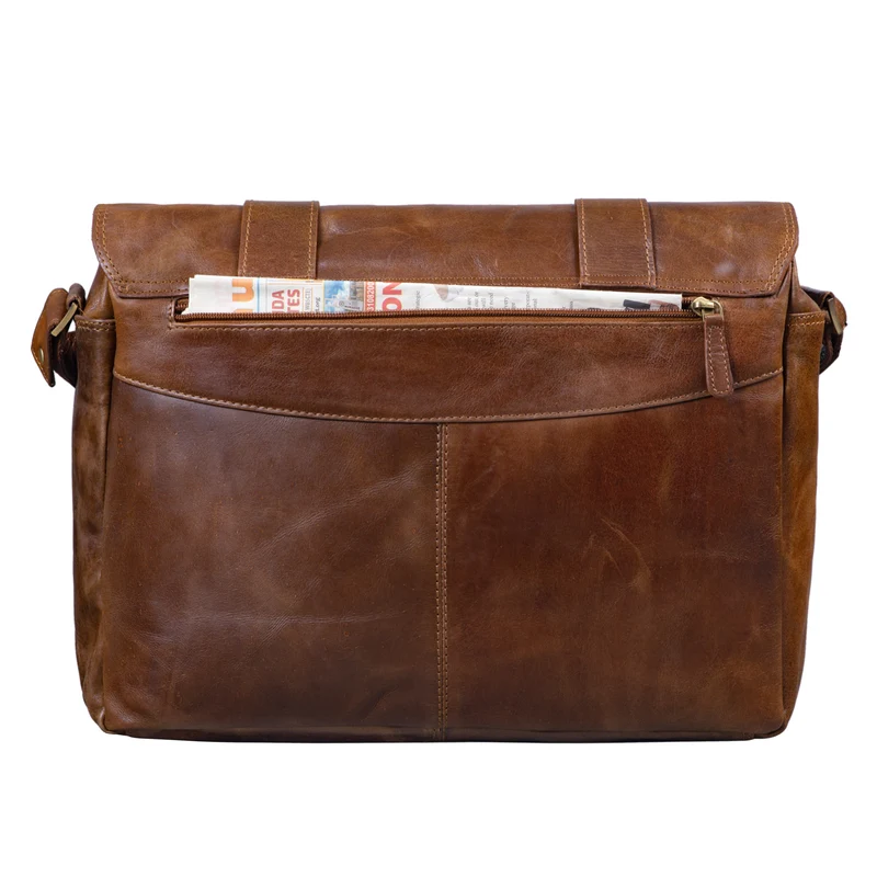 "Kai" Messenger Laptop-Tasche Leder