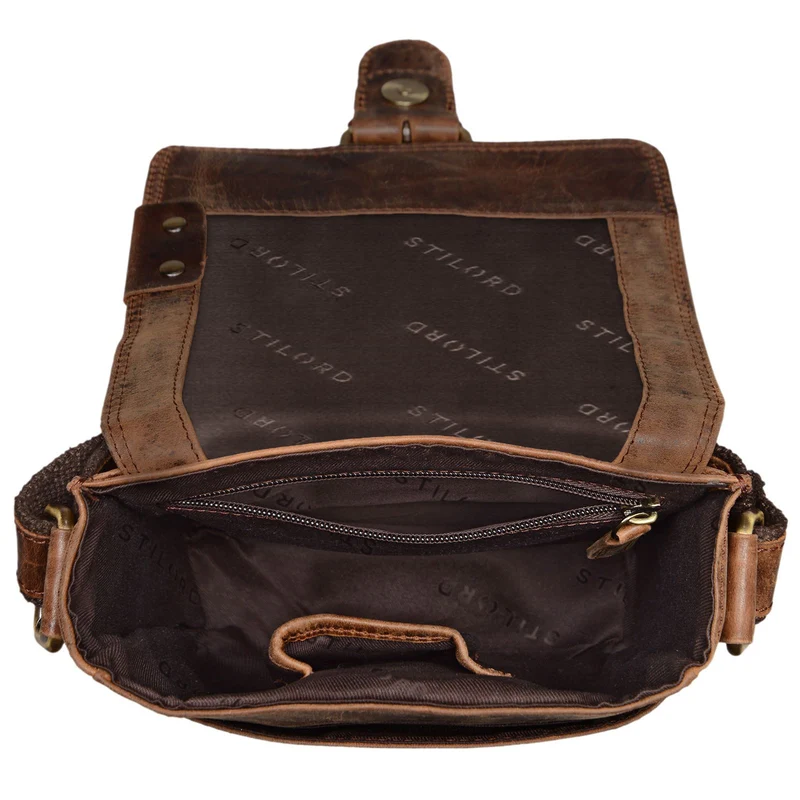 "Alessio" Leder Messenger Bag Männer klein
