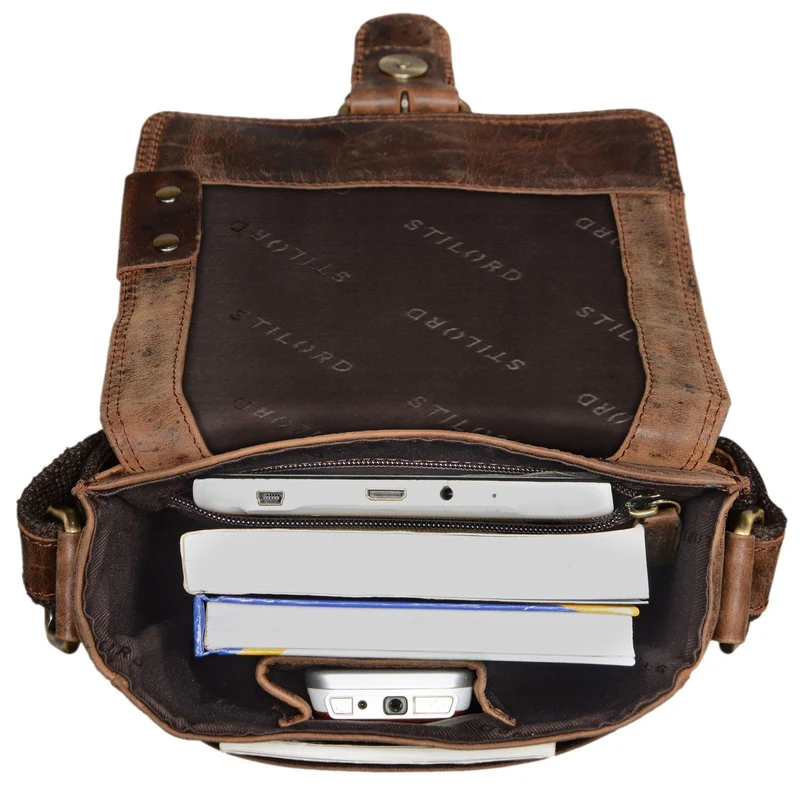 "Alessio" Leder Messenger Bag Männer klein