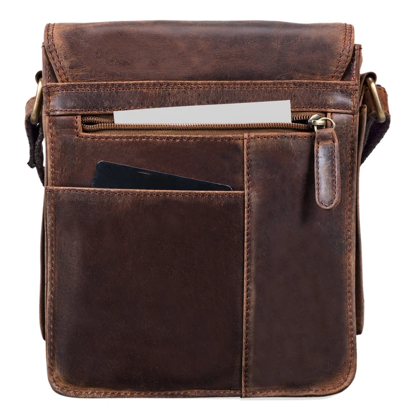"Alessio" Leder Messenger Bag Männer klein