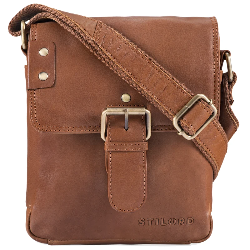 "Alessio" Leder Messenger Bag Männer klein