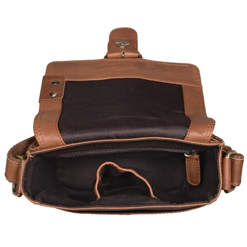 "Alessio" Leder Messenger Bag Männer klein