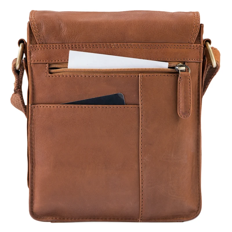 "Alessio" Leder Messenger Bag Männer klein