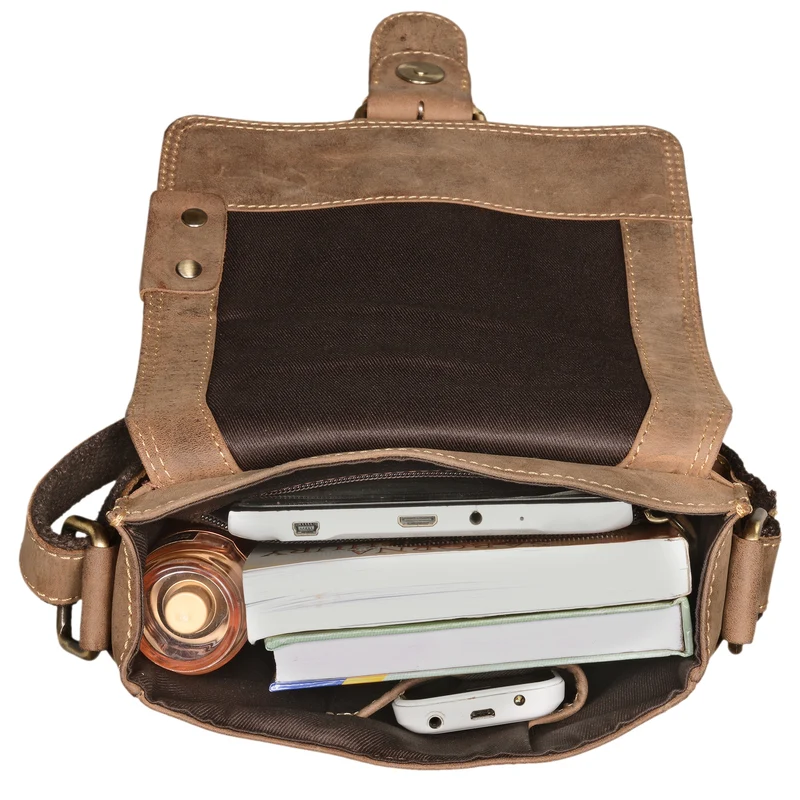 "Alessio" Leder Messenger Bag Männer klein