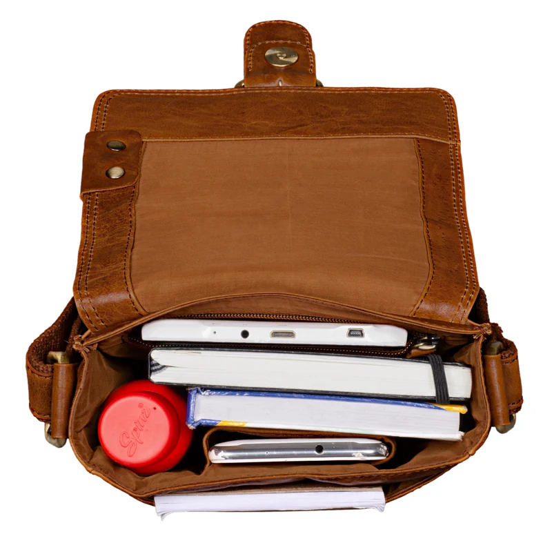 "Alessio" Leder Messenger Bag Männer klein