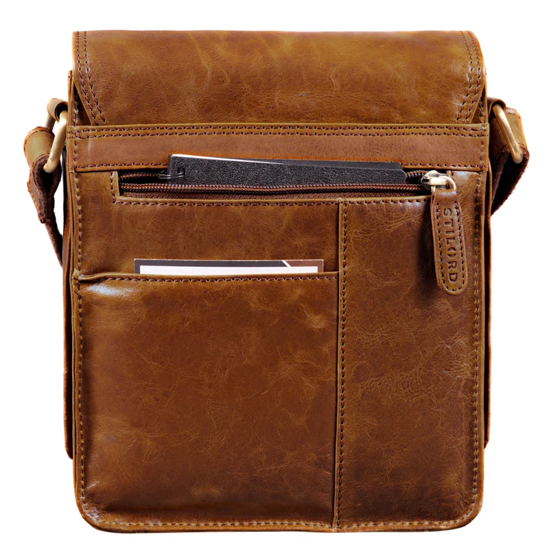 "Alessio" Leder Messenger Bag Männer klein