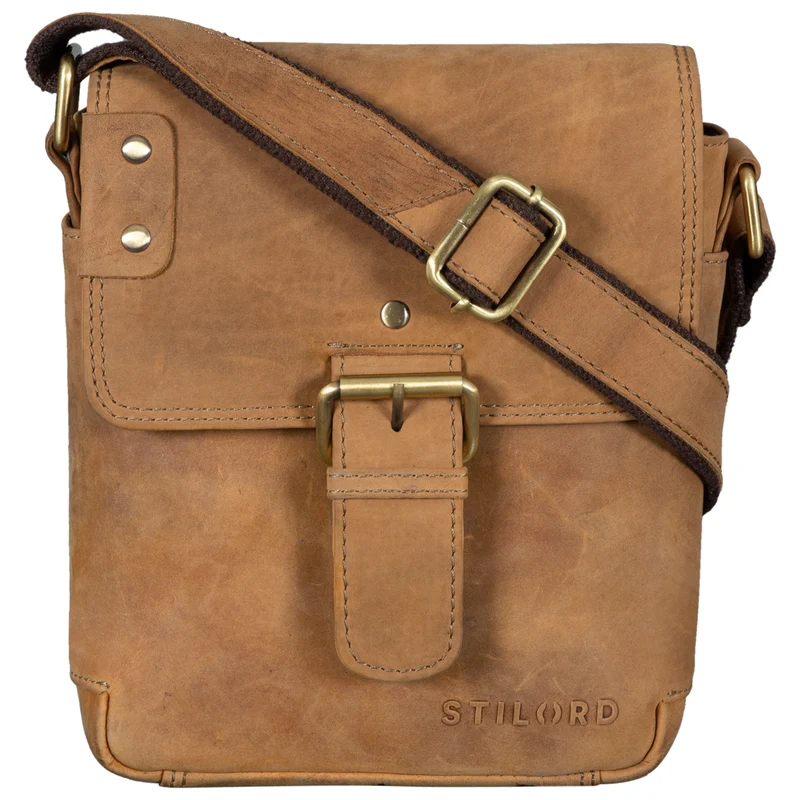 "Alessio" Leder Messenger Bag Männer klein