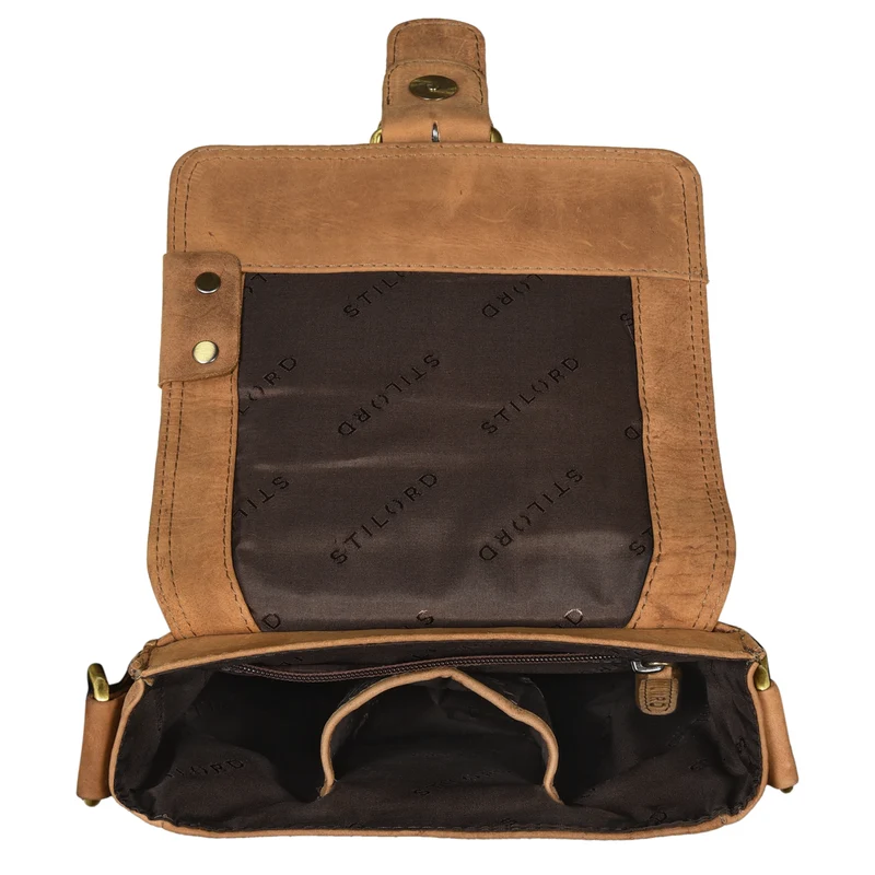 "Alessio" Leder Messenger Bag Männer klein