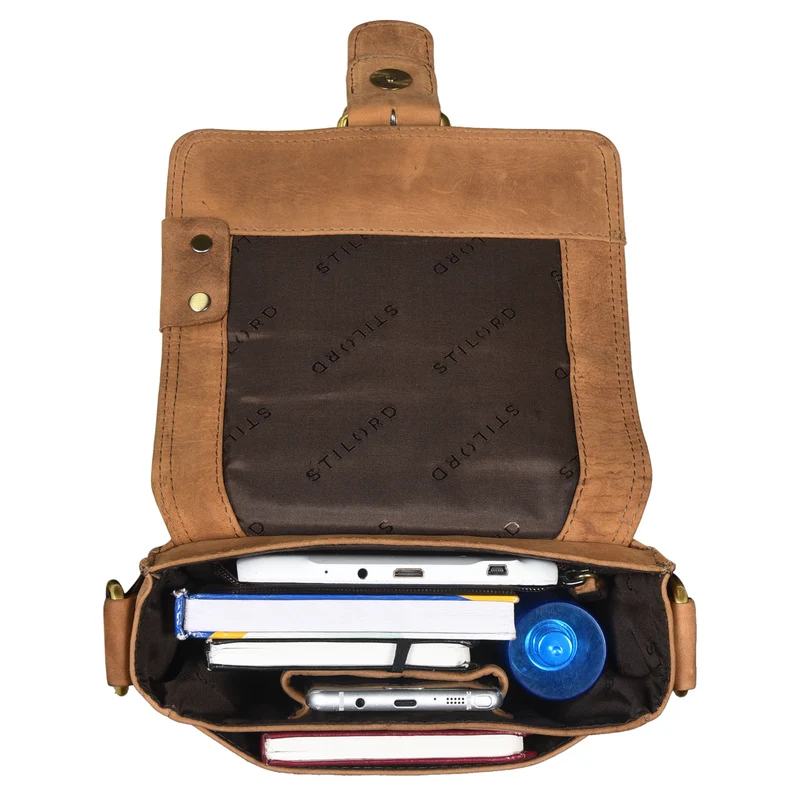 "Alessio" Leder Messenger Bag Männer klein