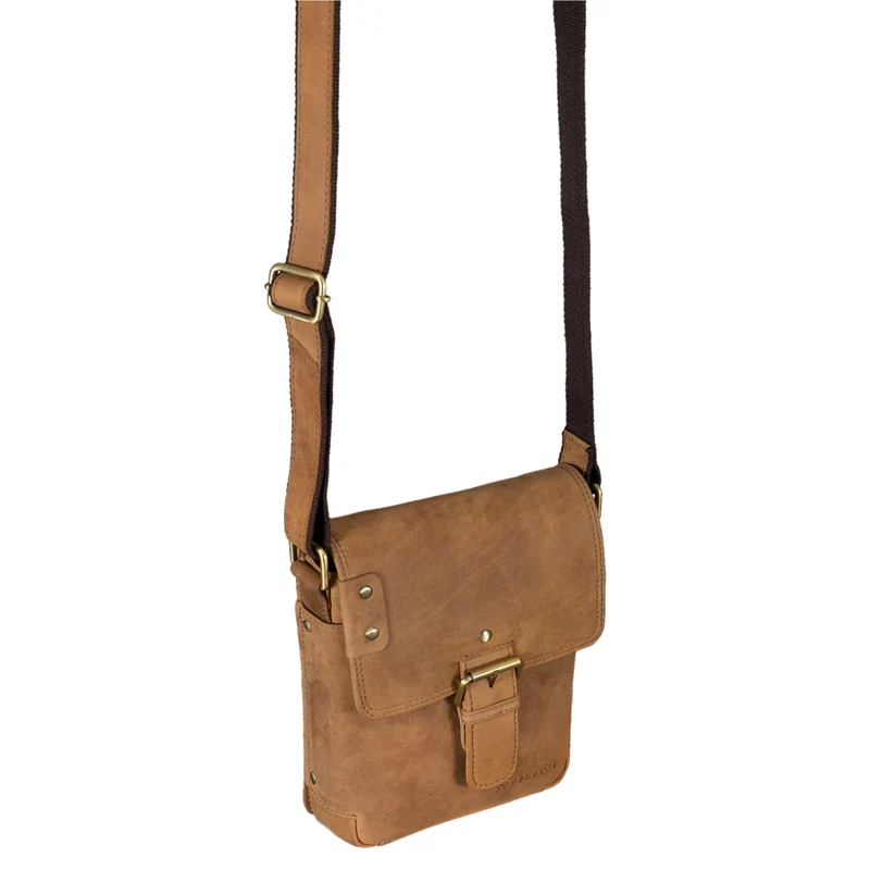 "Alessio" Leder Messenger Bag Männer klein