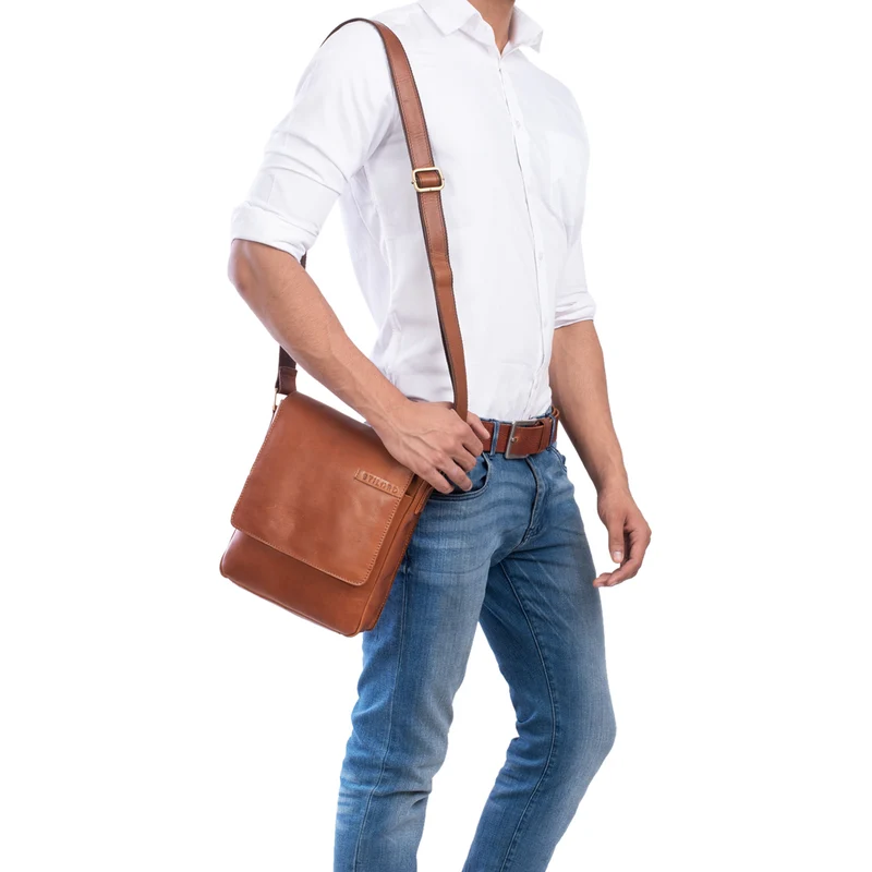 "Dario" Herren Umhängetasche Leder Vintage