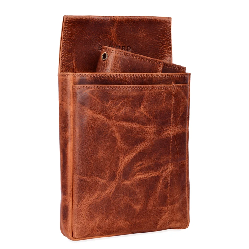 Leder Kellnerbörse im Set mit Holster Vintage Design