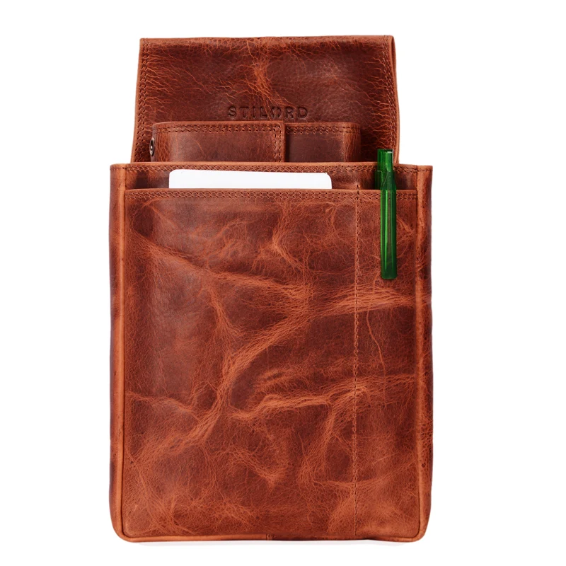 Leder Kellnerbörse im Set mit Holster Vintage Design