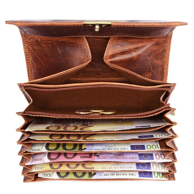 Leder Kellnerbörse im Set mit Holster Vintage Design