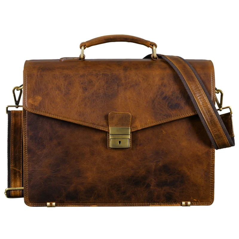 "Cosmos" Vintage Aktentasche Leder Groß