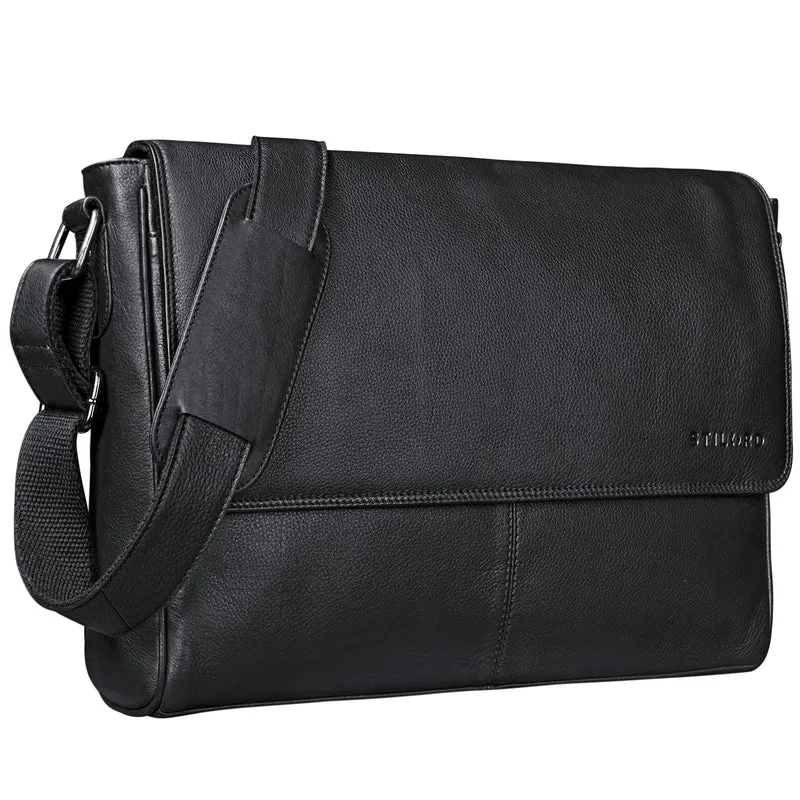 "Oskar" Messenger Bag Leder 15 Zoll Damen und Herren Echtleder