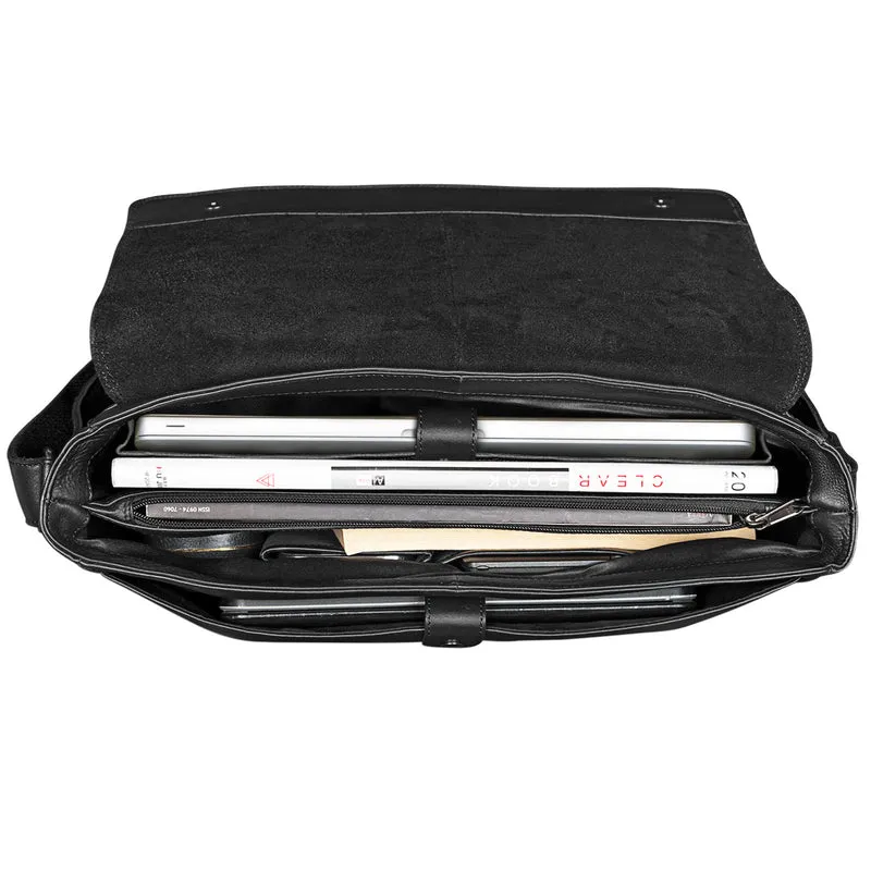 "Oskar" Messenger Bag Leder 15 Zoll Damen und Herren Echtleder