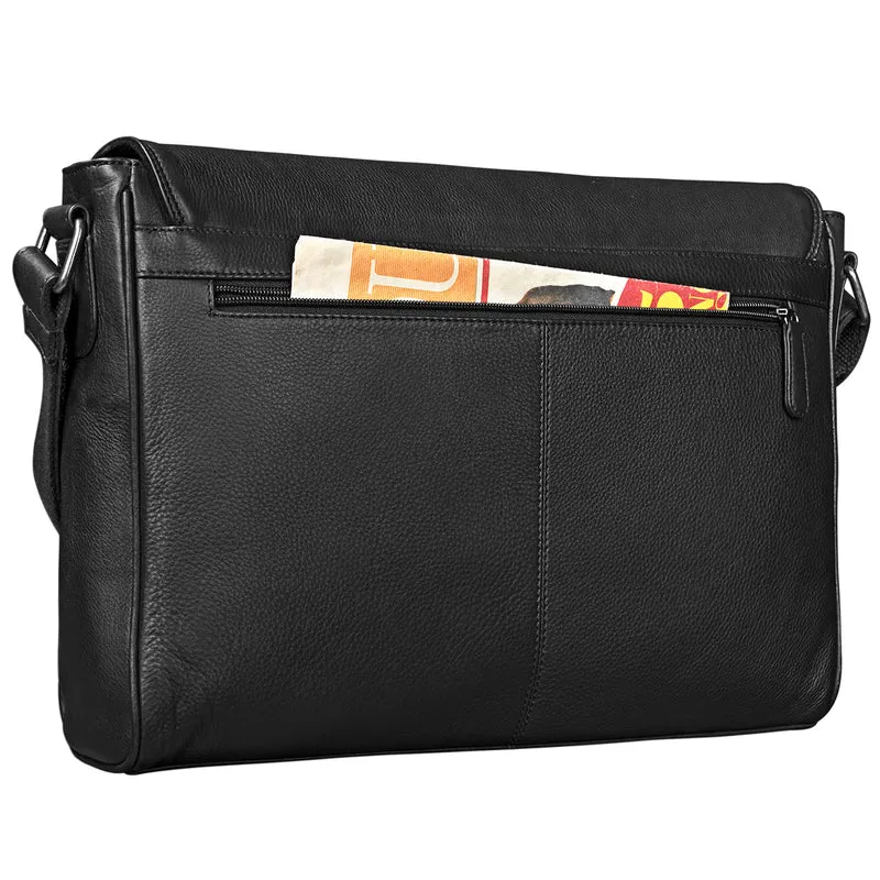 "Oskar" Messenger Bag Leder 15 Zoll Damen und Herren Echtleder