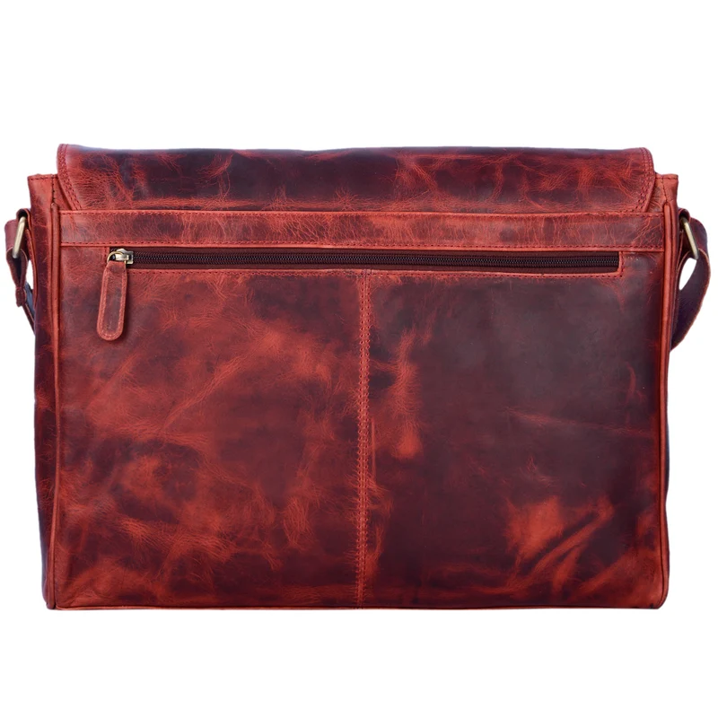 "Oskar" Messenger Bag Leder 15 Zoll Damen und Herren Echtleder