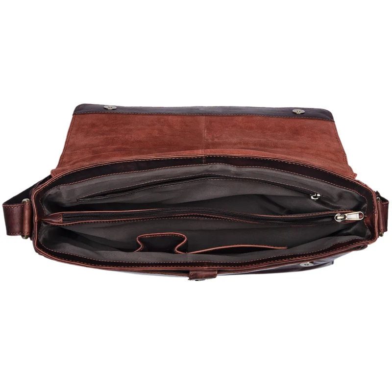"Oskar" Messenger Bag Leder 15 Zoll Damen und Herren Echtleder