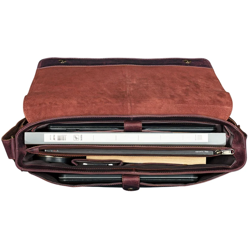 "Oskar" Messenger Bag Leder 15 Zoll Damen und Herren Echtleder